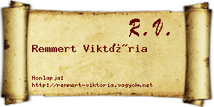 Remmert Viktória névjegykártya